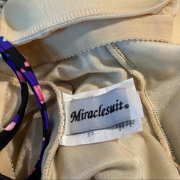 MIRACLESUIT Sz 10 Tankini Built  In Bra Colourful Design Double Strap - Picture 4 of 5